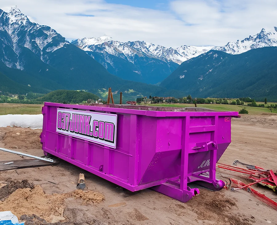 10 yard dumpster on a construction site