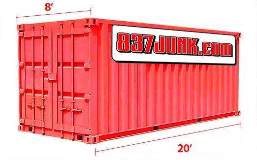 red 8x20 portable storage container