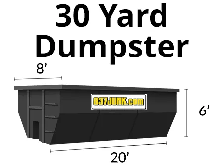 30 yard dumpster with dimensions yellow logo