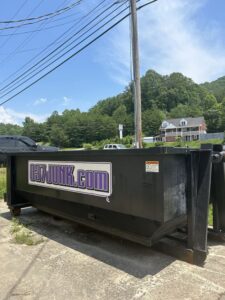 roll off dumpster at a business location