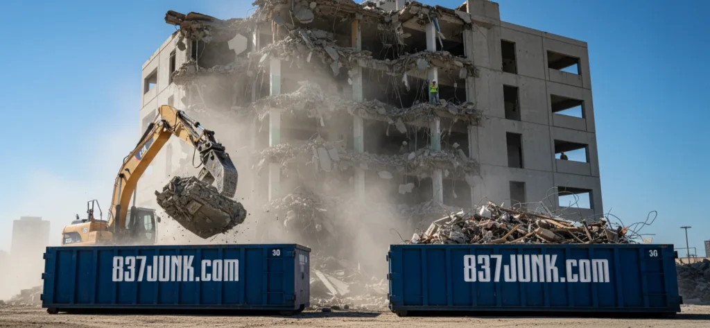 demoltion dumpsters from 837 junk