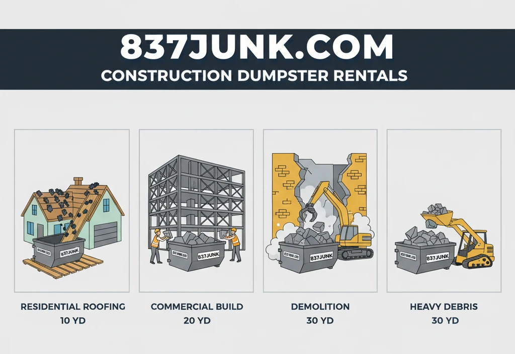 dumpster projects in a modern flat design
